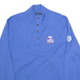 POLO SPORT RALPH LAUREN Mens Jumper Blue Button Neck Tight Knit XL
