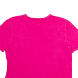 LAUREN RALPH LAUREN Womens Jumper Pink V-Neck Tight Knit Short Sleeve L