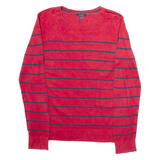 NAUTICA Womens Jumper Red Striped Tight Knit M