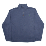POLO RALPH LAUREN Mens Jumper Blue 1/4 Zip Tight Knit 2XL