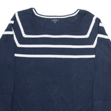NAUTICA Womens Jumper Blue Striped Tight Knit XL