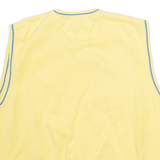 TOMMY HILFIGER Mens Vest Yellow V-Neck Tight Knit Sleeveless XL