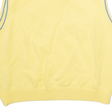 TOMMY HILFIGER Mens Vest Yellow V-Neck Tight Knit Sleeveless XL