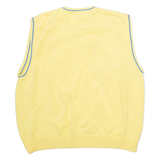 TOMMY HILFIGER Mens Vest Yellow V-Neck Tight Knit Sleeveless XL