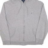 NAUTICA Mens Grey Hoodie Full Zip L