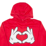 DISNEY Mickey Mouse Loveheart Womens Red Hoodie S