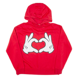 DISNEY Mickey Mouse Loveheart Womens Red Hoodie S