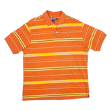 CHAPS RALPH LAUREN Mens Polo Shirt Orange Striped L