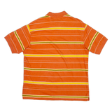 CHAPS RALPH LAUREN Mens Polo Shirt Orange Striped L