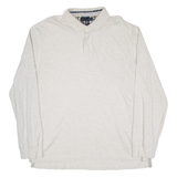 TOMMY HILFIGER Mens Polo Shirt Beige Long Sleeve 2XL
