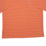 LACOSTE Mens Polo Shirt Orange Striped 2XL