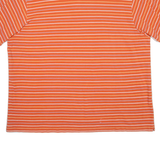 LACOSTE Mens Polo Shirt Orange Striped 2XL