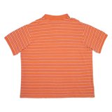 LACOSTE Mens Polo Shirt Orange Striped 2XL