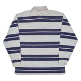 TOMMY HILFIGER Mens Polo Shirt Blue Striped Long Sleeve L