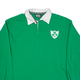 RUGBY WORLD Mens Polo Shirt Green Long Sleeve XL
