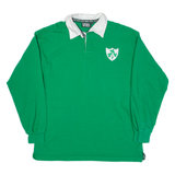 RUGBY WORLD Mens Polo Shirt Green Long Sleeve XL
