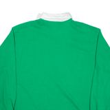 RUGBY WORLD Mens Polo Shirt Green Long Sleeve XL