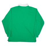RUGBY WORLD Mens Polo Shirt Green Long Sleeve XL