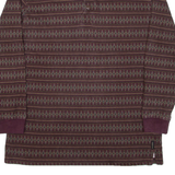 CHAPS RALPH LAUREN Mens Polo Shirt Maroon Crazy Pattern Long Sleeve S