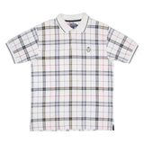 CHAPS RALPH LAUREN Mens Polo Shirt White Check L