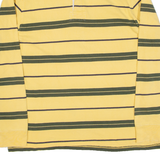 DANIEL CREMIEUX Mens Polo Shirt Yellow Striped Long Sleeve XL