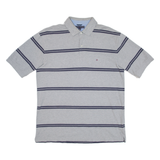 TOMMY HILFIGER Mens Polo Shirt Grey Striped XL