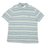 NAUTICA Mens Polo Shirt Green Striped XL