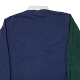 TOMMY HILFIGER Mens Polo Shirt Blue Striped Long Sleeve XL