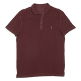 ALL SAINTS Mens Polo Shirt Maroon M