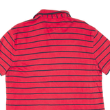 TOMMY HILFIGER Mens Polo Shirt Red Striped L