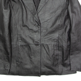 Womens Blazer Jacket Black Leather UK 16