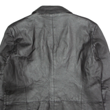 Womens Blazer Jacket Black Leather UK 16