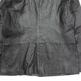 Womens Blazer Jacket Black Leather UK 16