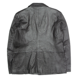 Womens Blazer Jacket Black Leather UK 16