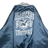 KING LOUIE North Pole All Stars 'Jake' Mens Bomber Jacket Blue Satin 90s USA L