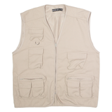 OCCHI & BELLI Utility Mens Gilet Beige Twill 2XL