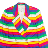 PRESTIGE Womens Blazer Jacket Blue 90s Striped UK 12
