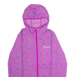 COLUMBIA Womens Rain Jacket Purple Hooded Crazy Pattern S