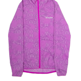 COLUMBIA Womens Rain Jacket Purple Hooded Crazy Pattern S