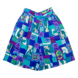 BOBBIE BROOKS Womens Casual Shorts Blue Relaxed Check S W24