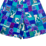 BOBBIE BROOKS Womens Casual Shorts Blue Relaxed Check S W24