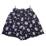 BETTY BARCLAY Elephant Pattern Womens Casual Shorts Blue Relaxed XXS W24