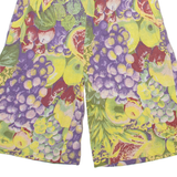 PRIORITY Fruits Print Womens Casual Shorts Green Relaxed S W26