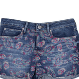 GUESS Paisley Womens Denim Shorts Blue Relaxed S W27