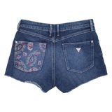 GUESS Paisley Womens Denim Shorts Blue Relaxed S W27