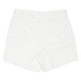 CEE-MEN Pleated Cut-Off Womens Casual Shorts White 90s M W31