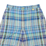 GARDEUR Womens Casual Shorts Blue Relaxed Plaid UK 12 W28
