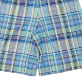 GARDEUR Womens Casual Shorts Blue Relaxed Plaid UK 12 W28