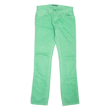 RALPH LAUREN Madison Womens Trousers Green Slim Straight Linen W29 L33