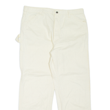 DICKIES Carpenter Workwear Mens Trousers Cream Relaxed Straight W40 L32